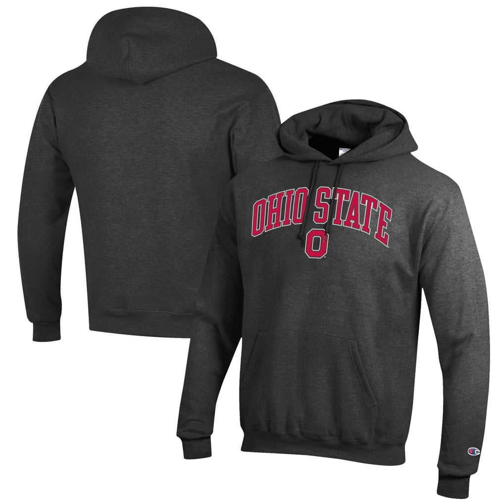  Ohio State Buckeyes Champion Arched Logo Fleece Pullover Hoodie - Charcoal